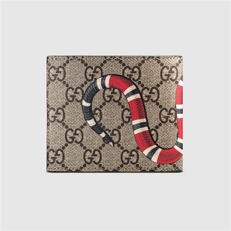 gucci supreme wallet black|authentic gucci snake wallet.